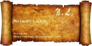 Neiman Lajos névjegykártya